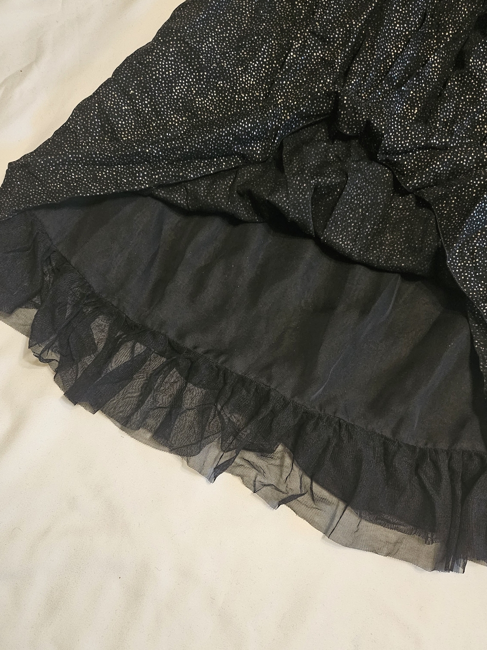 Free People Vintage Y2K Glitter Lace Sparkle Black Mini Cocktail Dress Size 8 - Picture 4 of 10